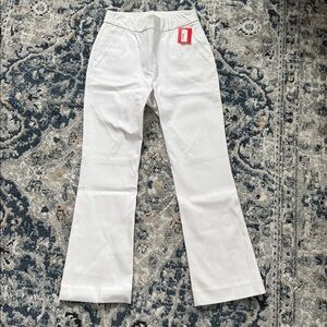 SPANX White Ankle Cropped Flare Pants